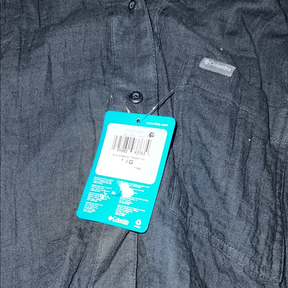 Columbia Midnight Black Button Up Casual Shirt NWT - Picture 3 of 4